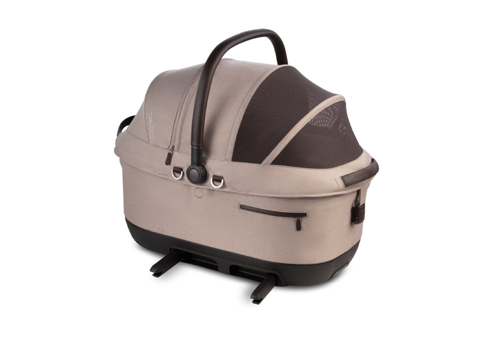 Fawn+Chocolate Maeve iso6X Wind + Roscoe Trek Pet Car Seat and Stroller Travel System