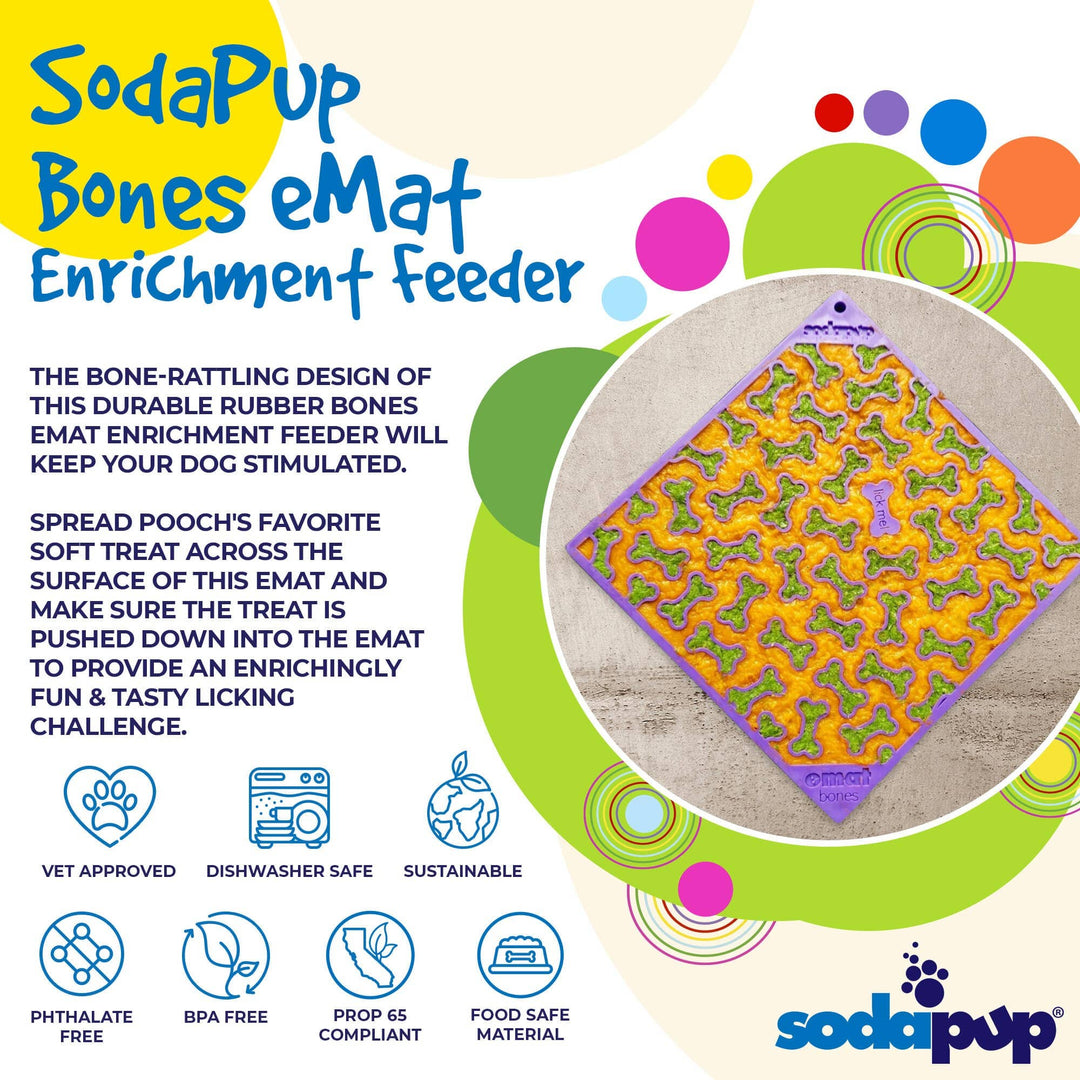 Bones eMat - Enrichment Lick Mat for Dogs and Cats