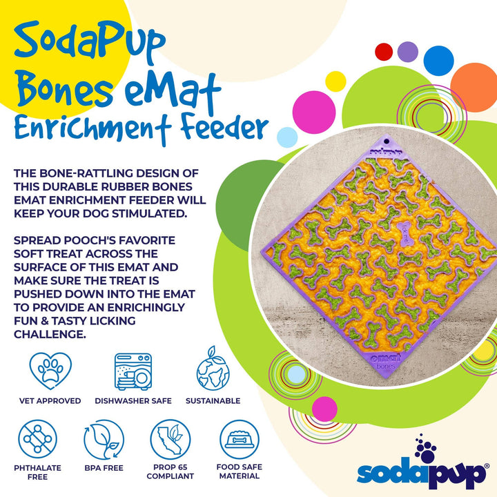 Bones eMat - Enrichment Lick Mat for Dogs and Cats