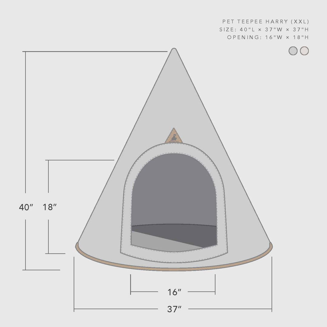Recycled Felt Pet Cave (Gray) – Modern Foldable Dog House