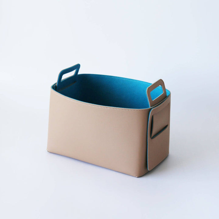 Vegan Leather Felt-lined Storage Bin