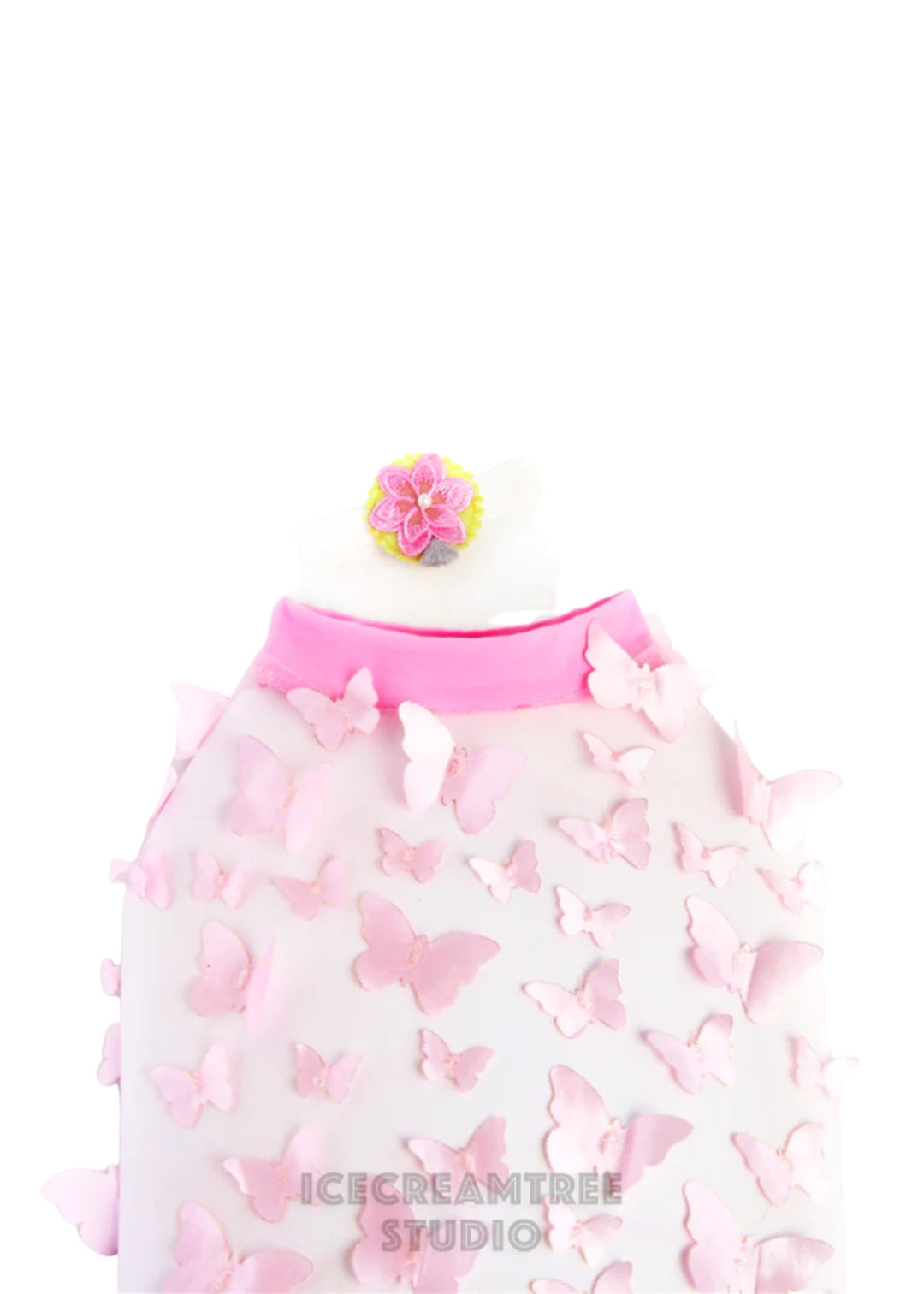 Pink Butterfly Mesh Top