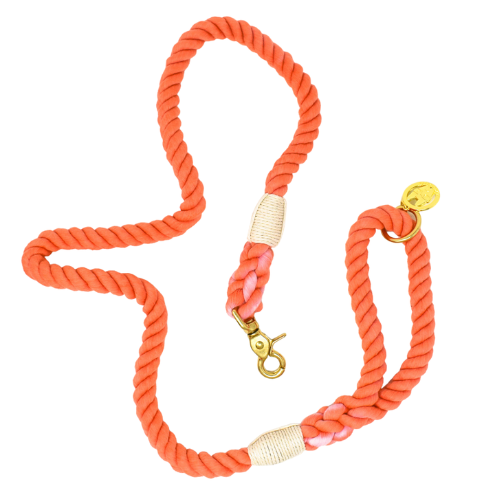 Coral/Orange Rope Leash