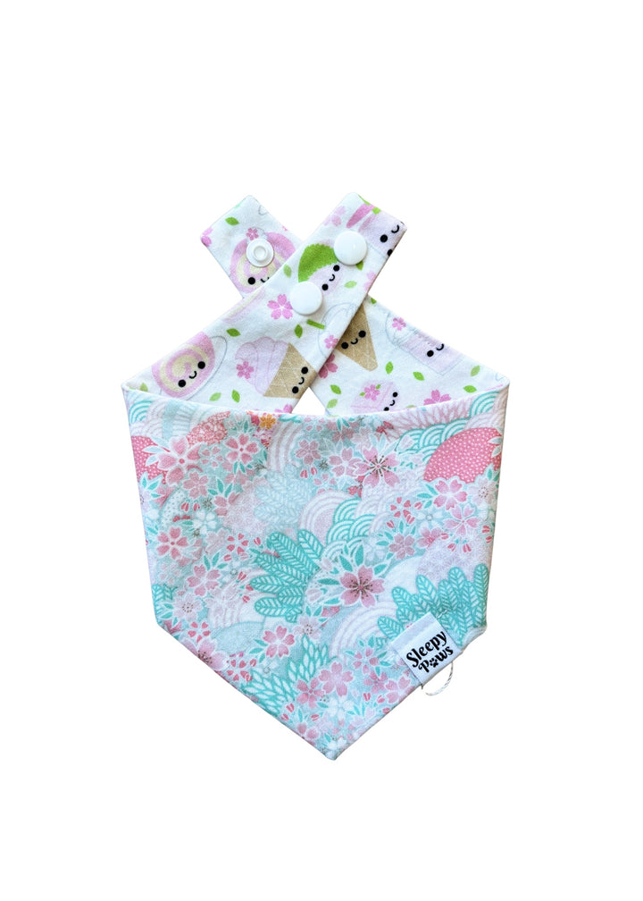 Pink Cherry Blossom + Sweets Reversible Bandana