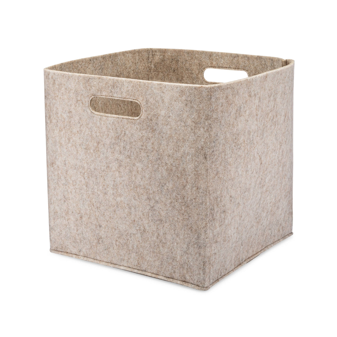 Oatmeal Felt Cube Storage Bin