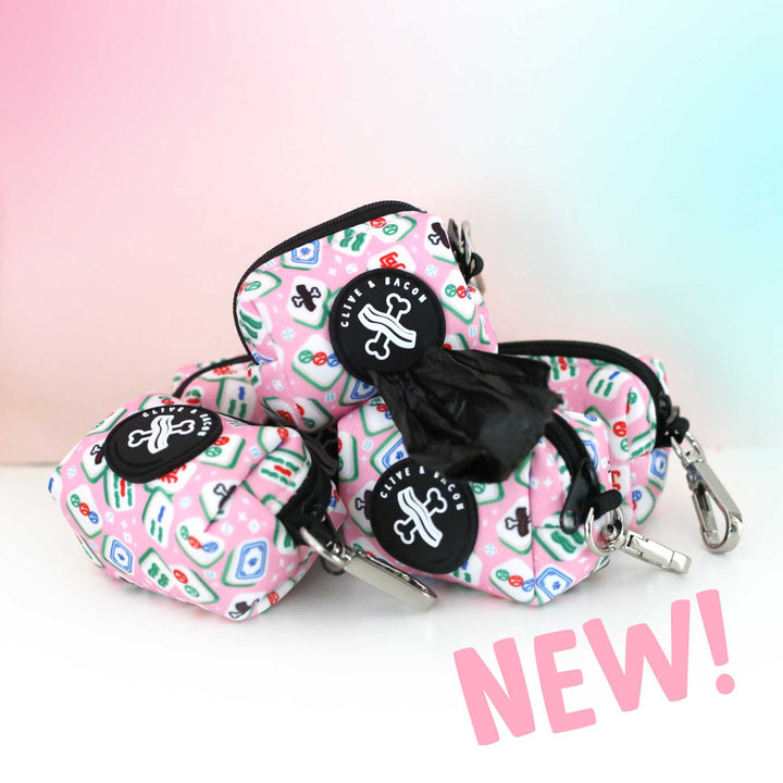 Mahjong Pink Poop Bag Holder