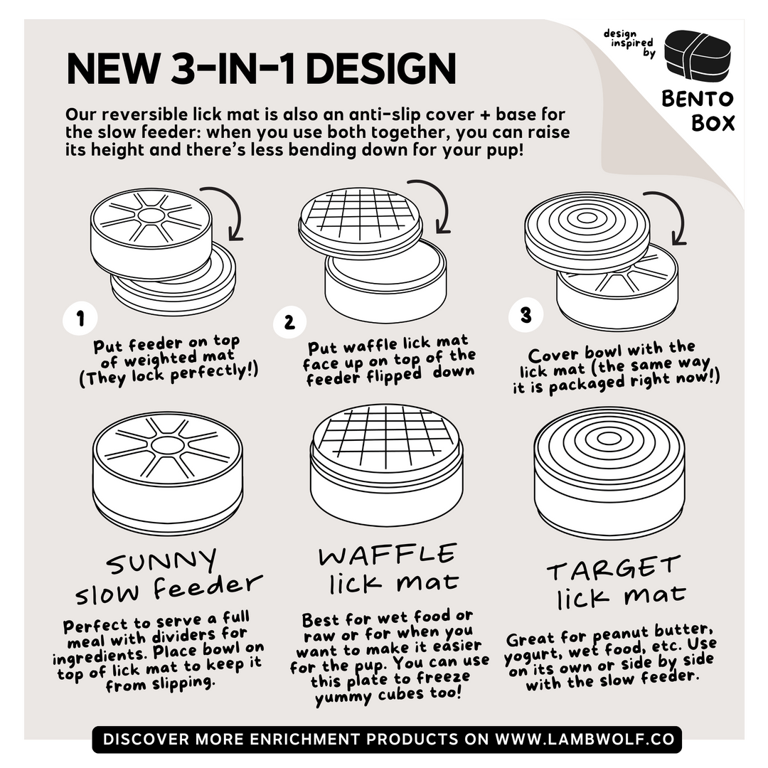 3-in-1 Bento Lick Mat + Slow Feeder