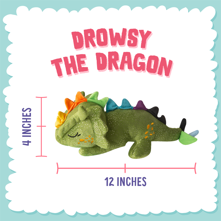 Drowsy the Dragon Plush Dog Toy Green 14"