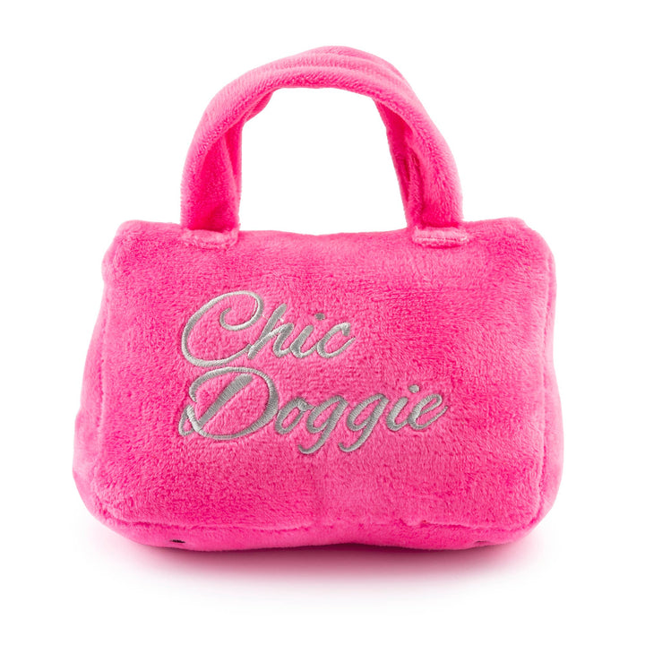 Pink Barkin Bag w/ Scarf Squeaker Dog Toy