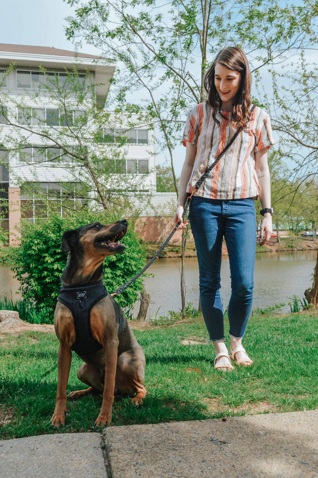 Hands Free Rope Leash Noir