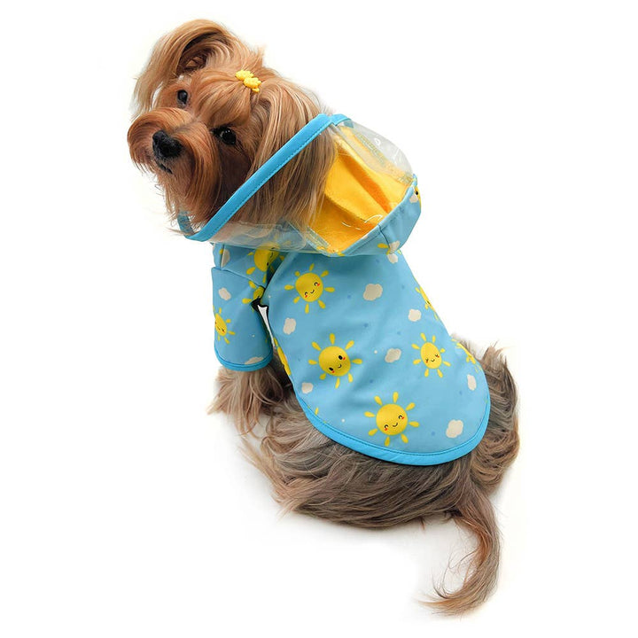 Clear View Happy Sunshine Raincoat with Fleece Lining
