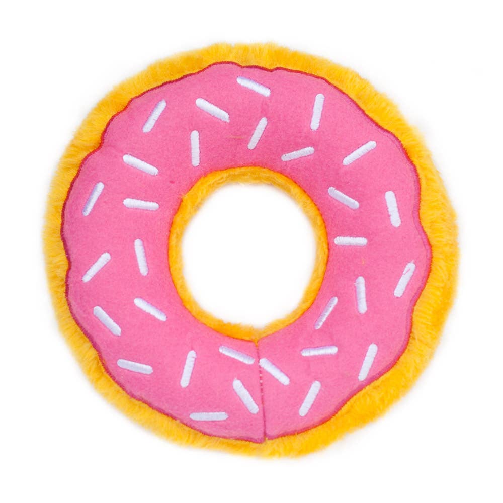 Junior Donutz Strawberry Large Dog Toy