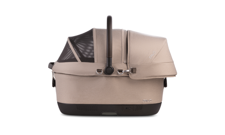 Fawn+Chocolate Maeve iso6X Wind + Roscoe Trek Pet Car Seat and Stroller Travel System