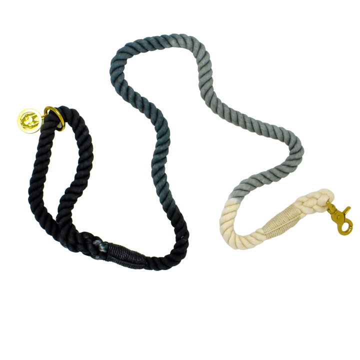 Cairo Black and Grey Rope Leash