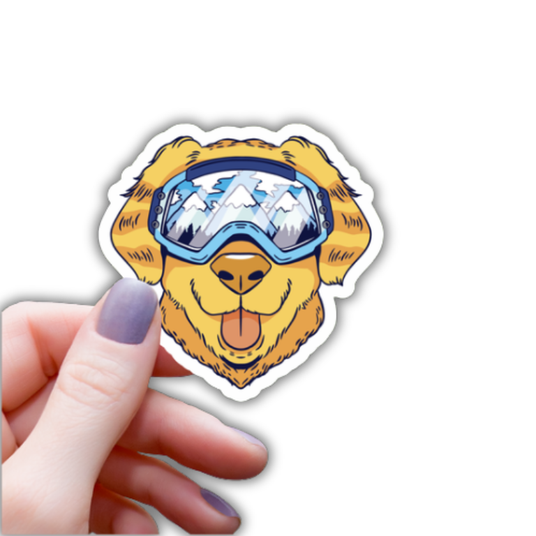 Winter Adventure Labrador Sticker 3"