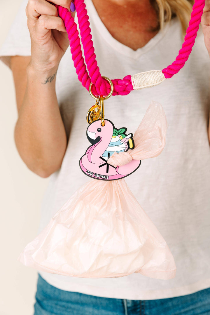 Flamingo Floatie Poop Bag Holder