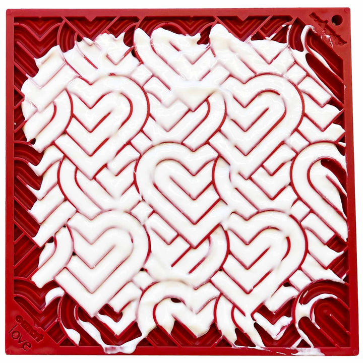 Heart Design Valentine Enrichment Lick Mat