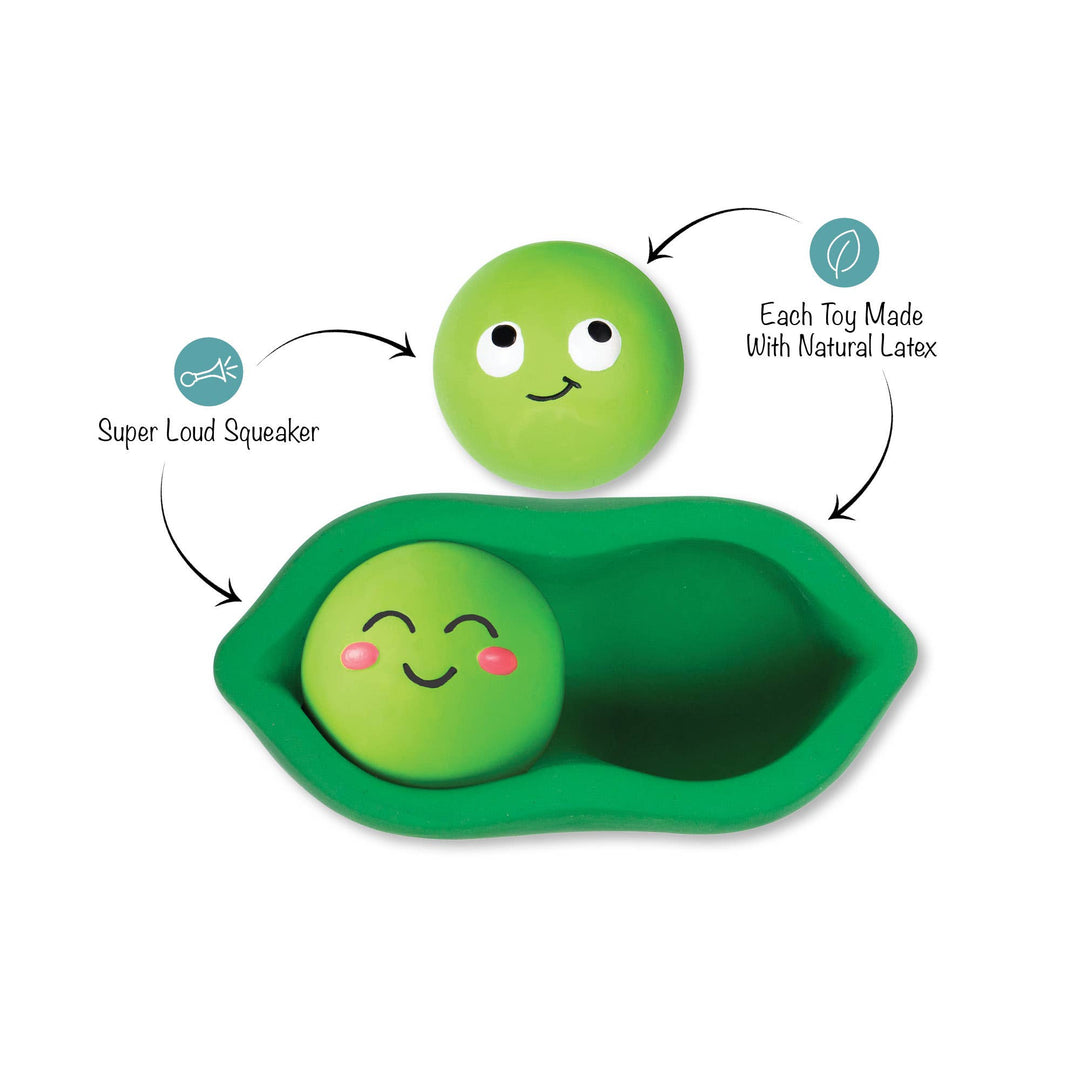 We Come In Peas Latex Dog Toy