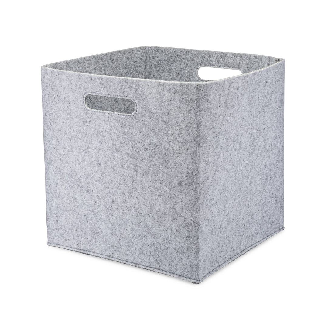 Grey Felt Cube Storage Bin