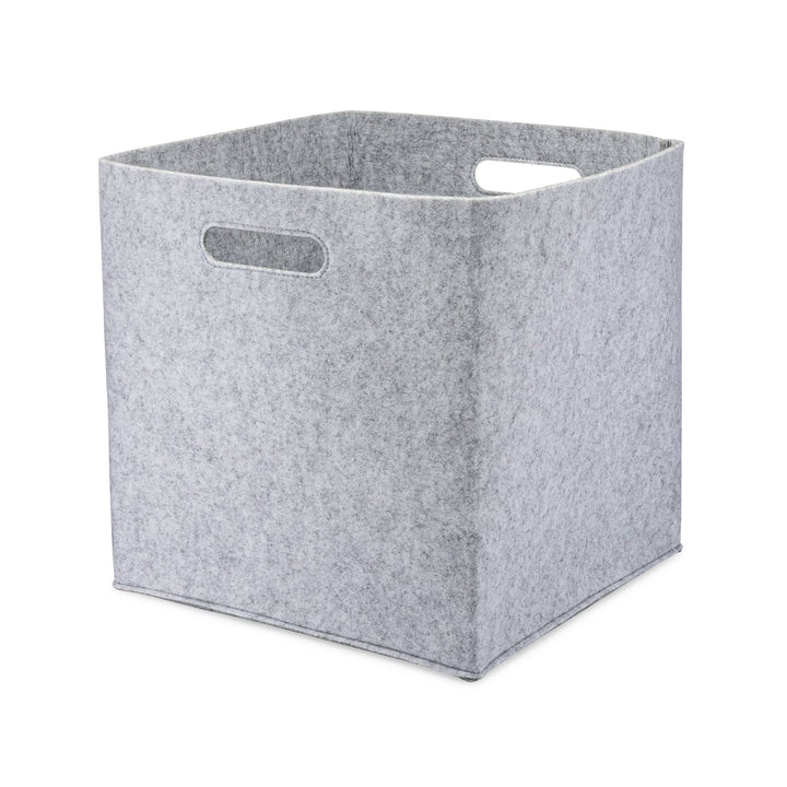 Grey Felt Cube Storage Bin