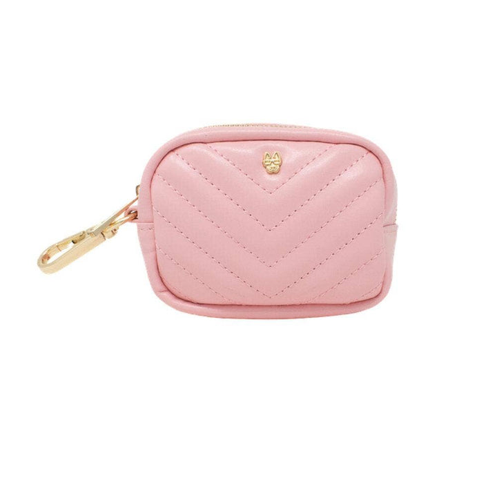 Kylie Pink Vegan Leather Poop Bag Dispenser &amp; Treat Pouch
