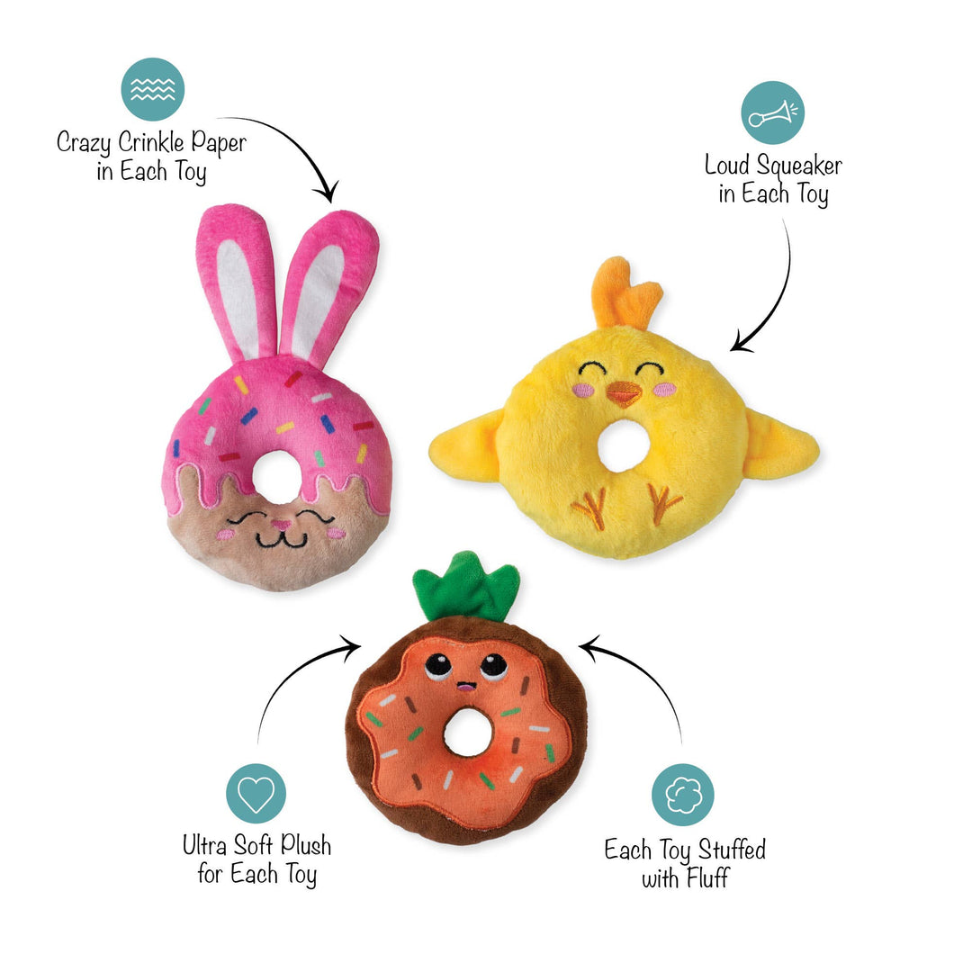 Holey Donuts 3 Pcs Small Dog Toy Set
