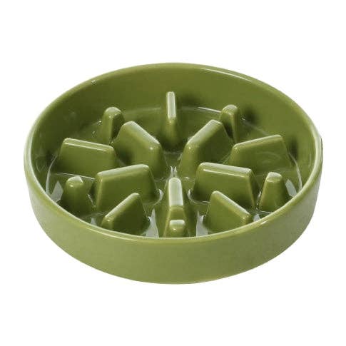 Spark Slow Feeder Dog Bowls - Red / Green