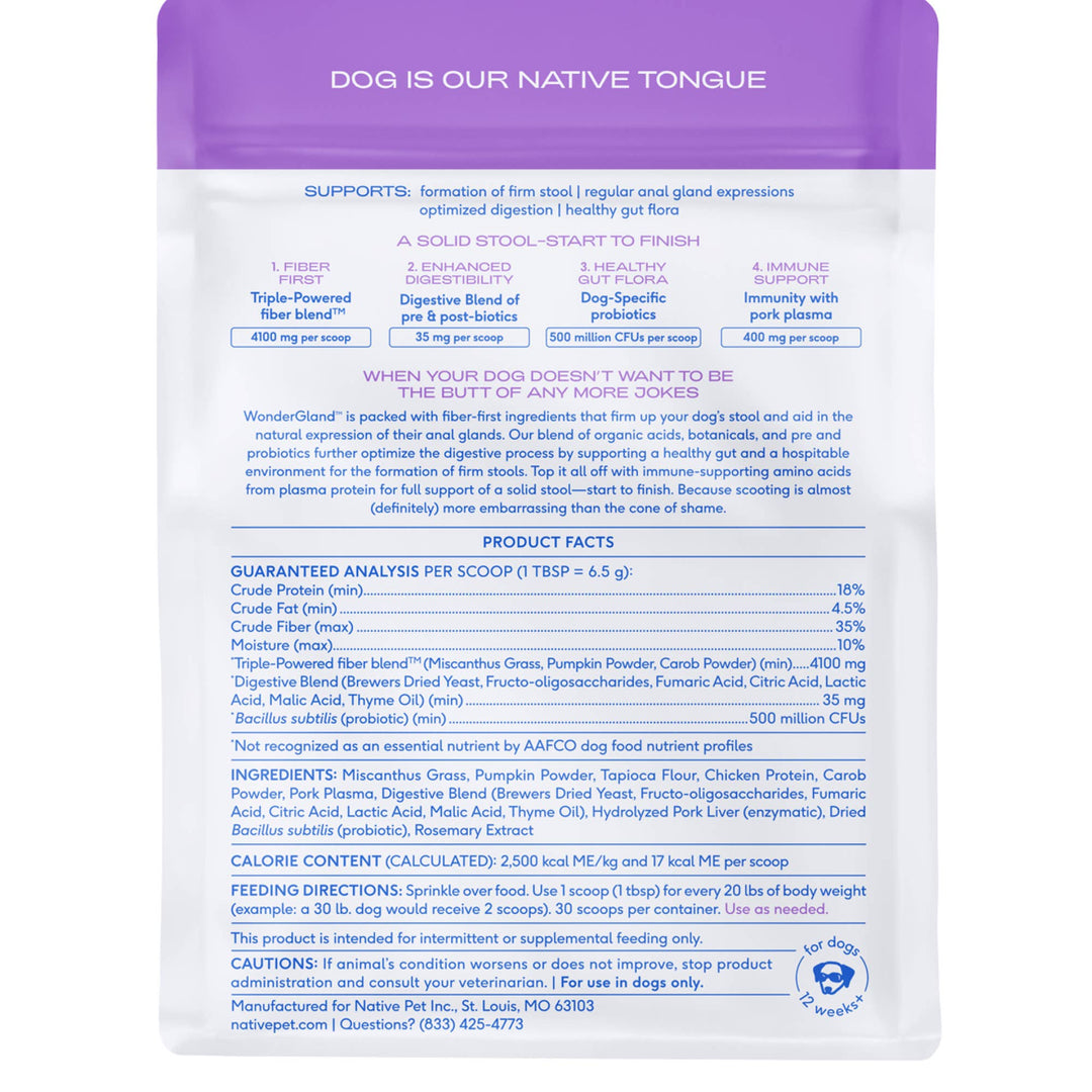 WonderGland Anal Gland Pumpkin Fiber &amp; Digestive Supplement
