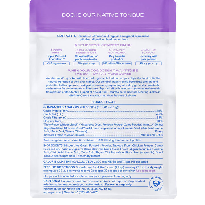 WonderGland Anal Gland Pumpkin Fiber &amp; Digestive Supplement