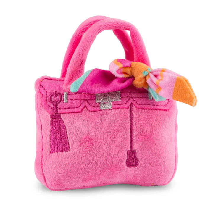 Pink Barkin Bag w/ Scarf Squeaker Dog Toy