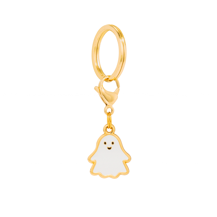 Glow-in-the-Dark Ghost Collar Charm