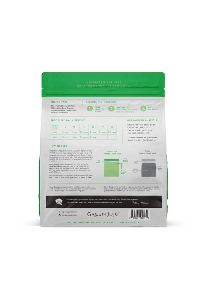 Bison Recipe Freeze Dried Raw Diet 14oz
