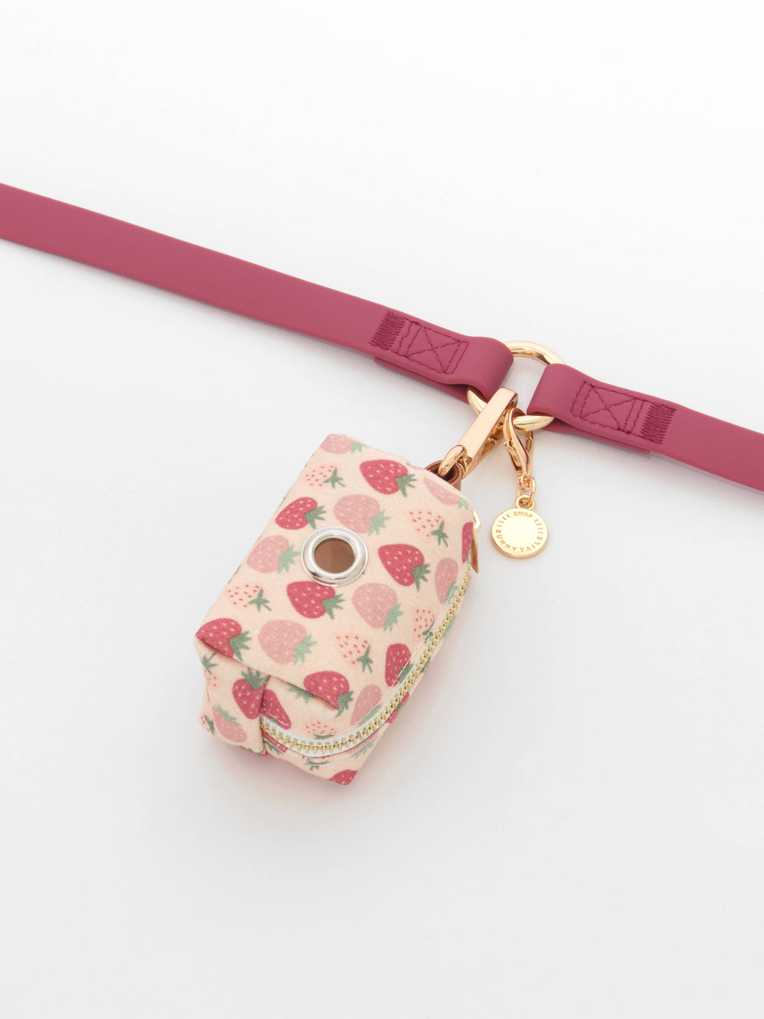 Burgundy Strawberry Waste Bag Holder
