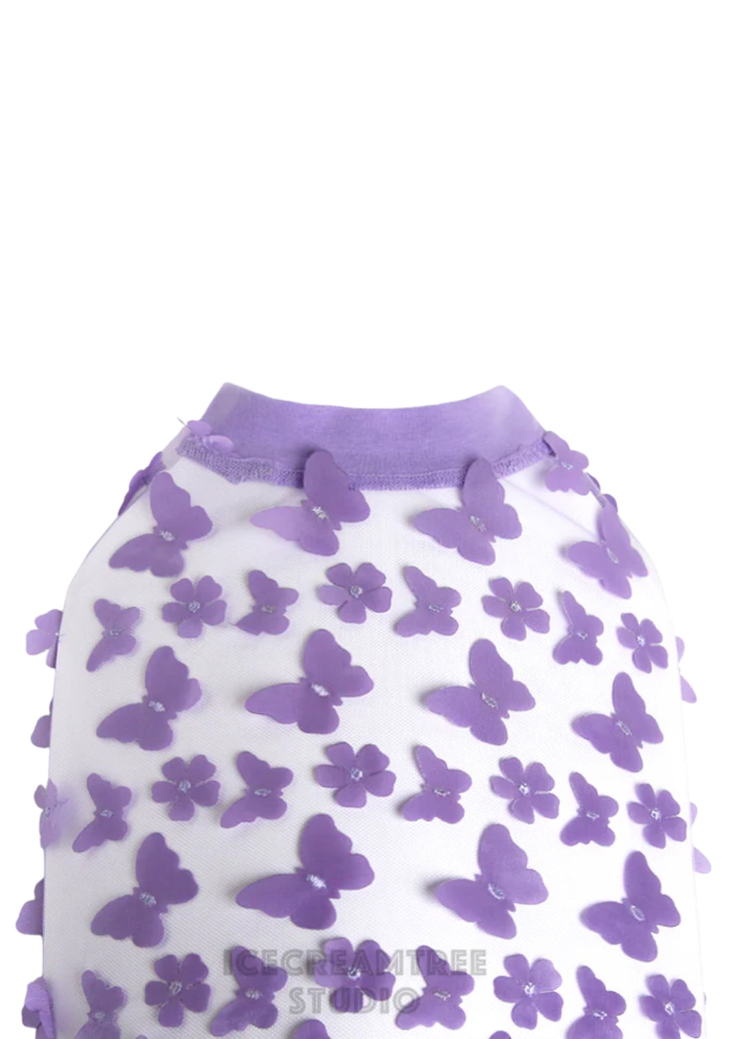 Lilac Purple Butterfly Mesh Top
