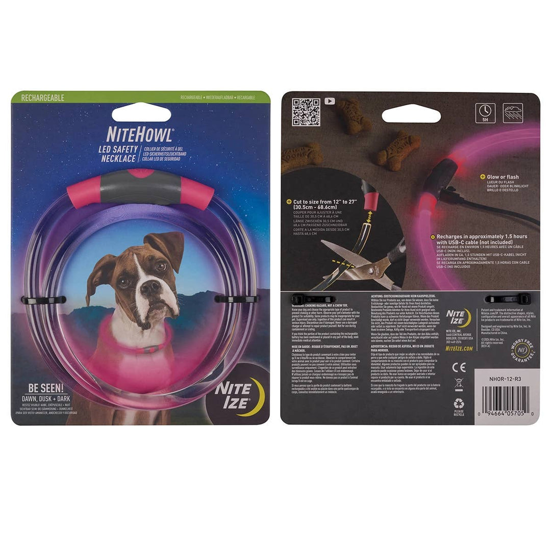 NiteHowl® Rechargeable LED Safety Necklace Pink