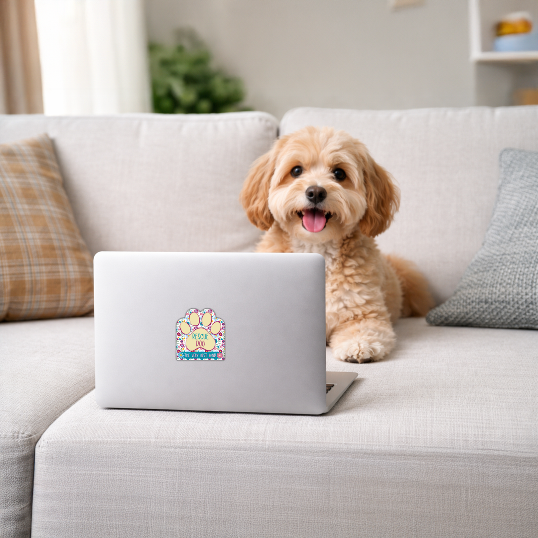 Rescue Dog (the very best kind) 3” Sticker