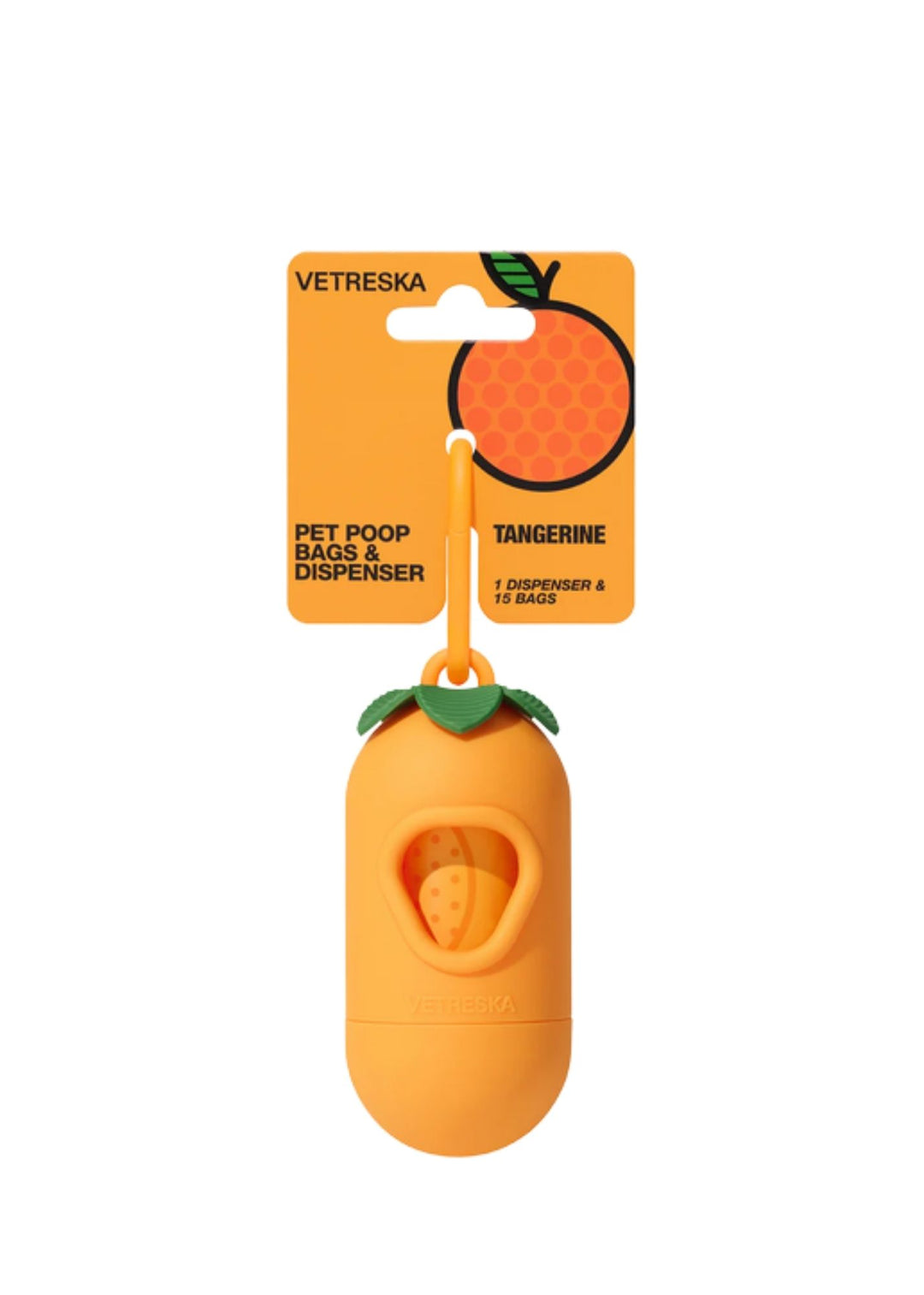 Tangerine Poop Bag Dispenser Set (1+1)