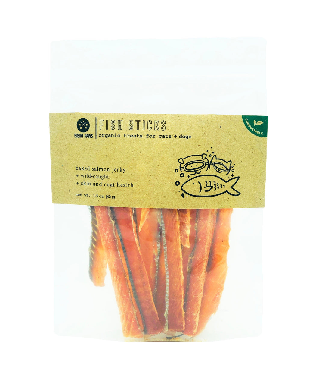 Fish Sticks - Wild Caught Salmon Treats for Cats + Dogs