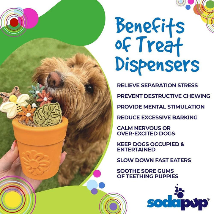 Flower Pot Durable Rubber Treat Dispenser &amp; Enrichment