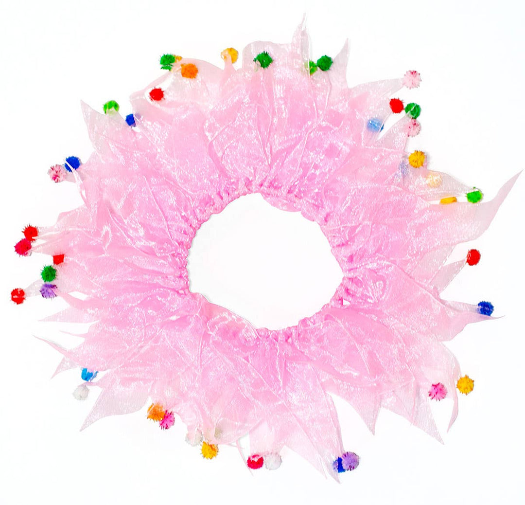 Party Pom Pom Collar Pink, Large
