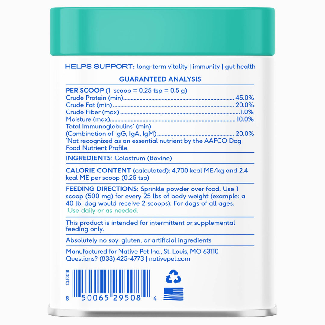 Colostrum Immune System Powder Supplement for Dog