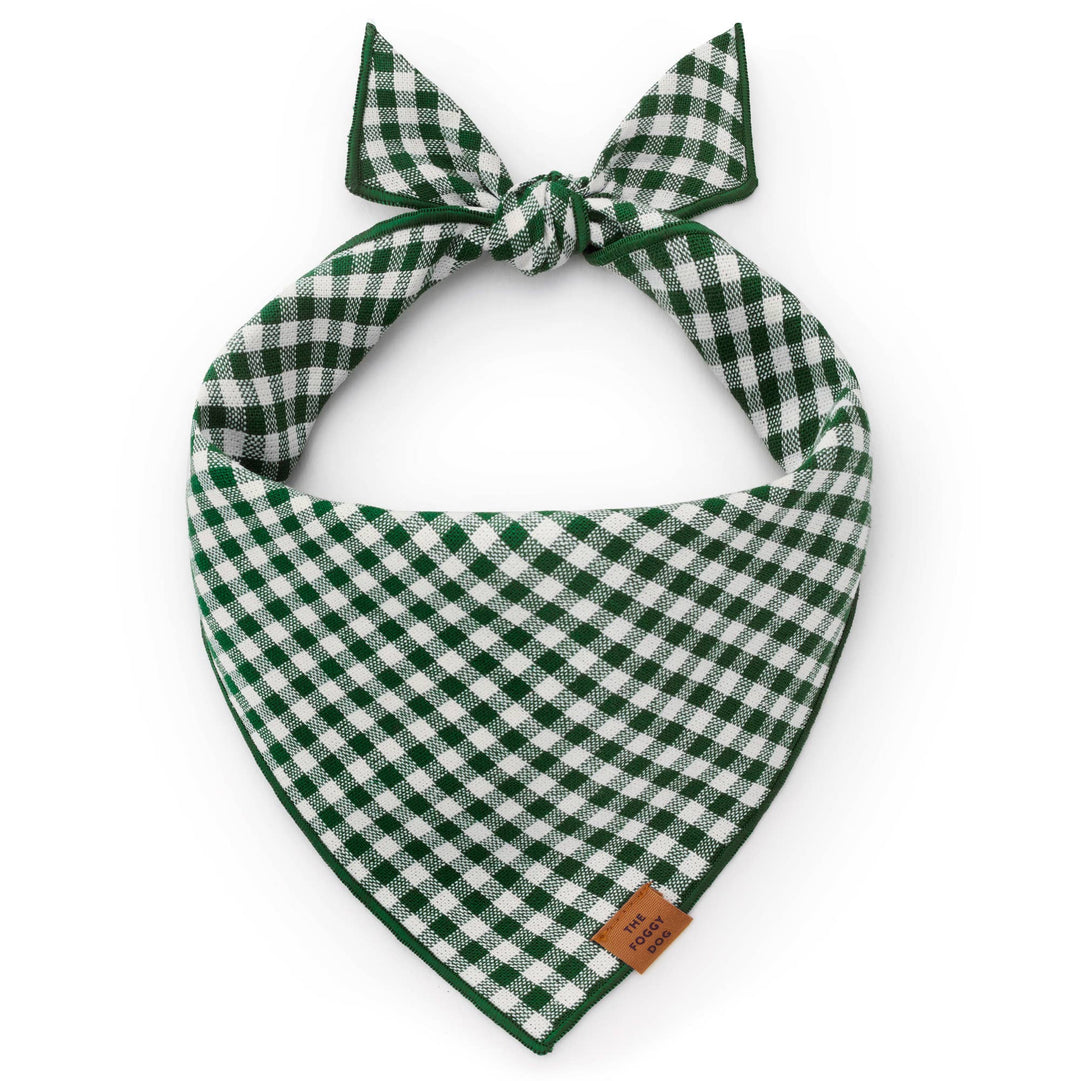 Evergreen Gingham Dog Bandana