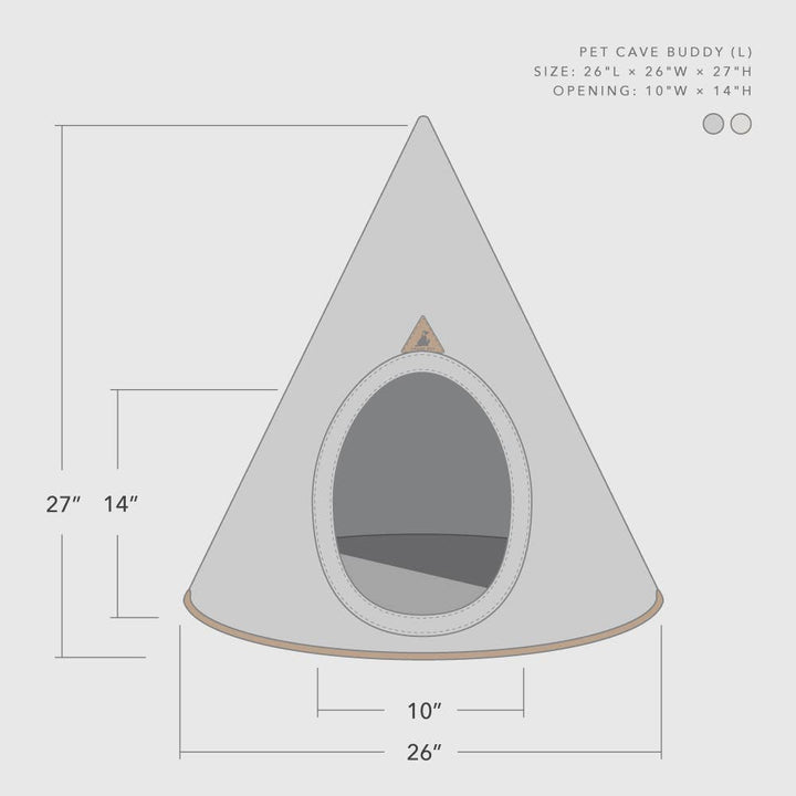 Recycled Felt Pet Cave (Gray) – Modern Foldable Dog House