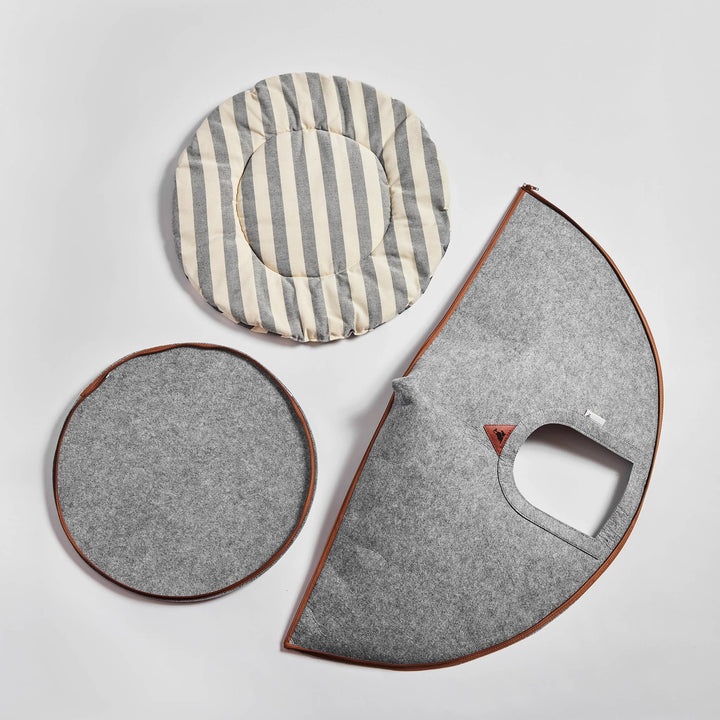 Recycled Felt Pet Cave (Gray) – Modern Foldable Dog House